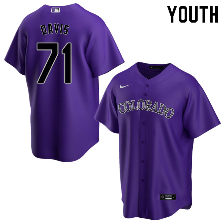 Nike Youth #71 Wade Davis Colorado Rockies Baseball Jerseys Sale-Purple